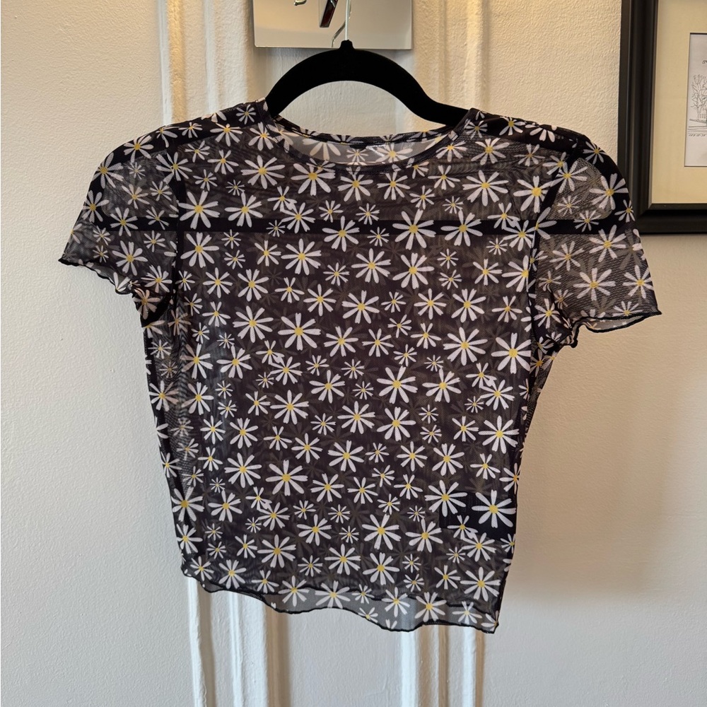 Floral Sheer Black Floral Top